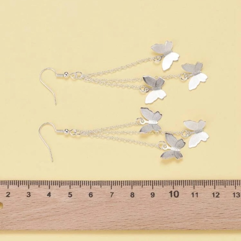 Butterfly drop earrings - Picture 3 of 4